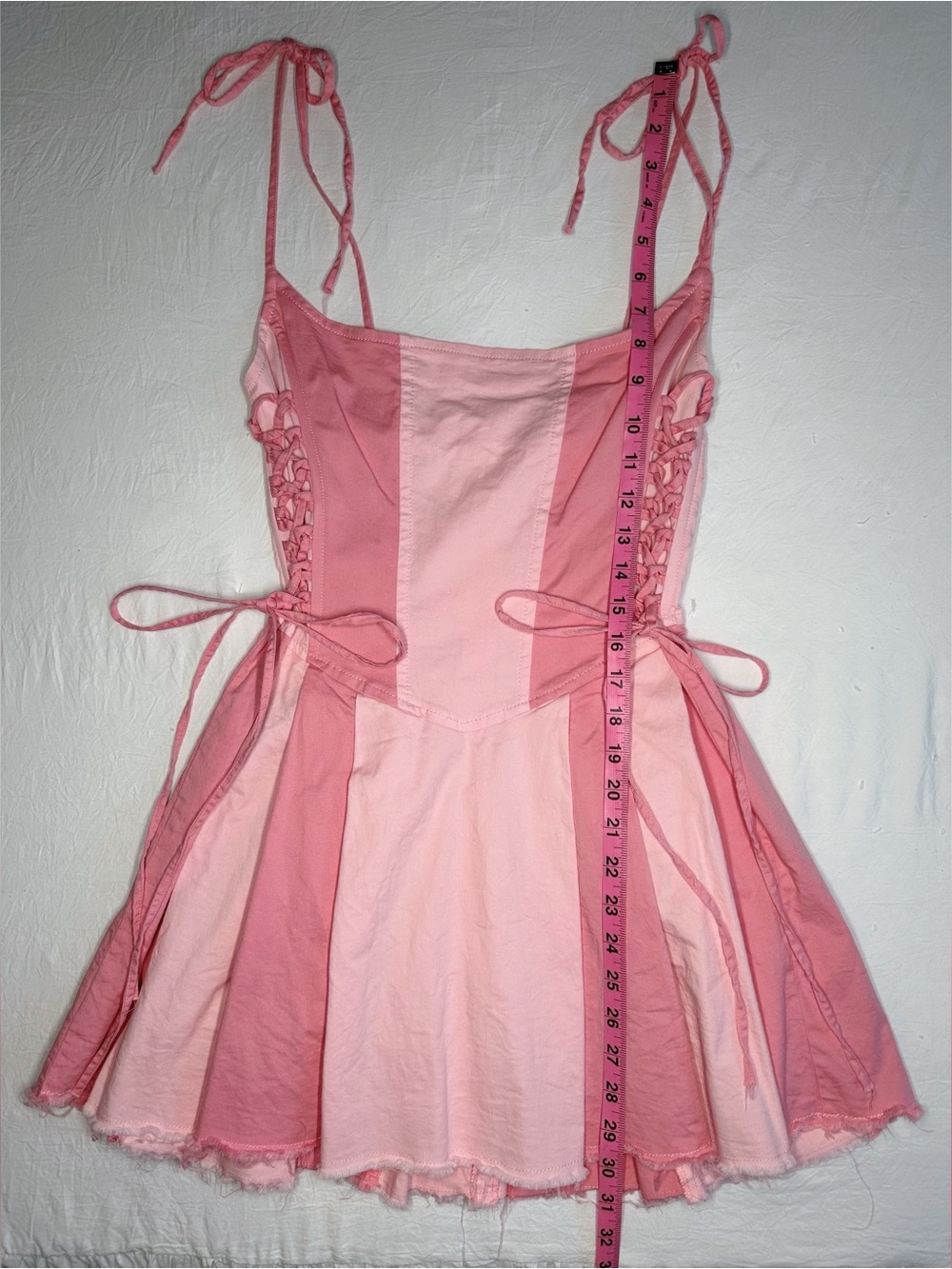 Sugar Thrillz Pink Striped Tie Shoulder Mini Dress - Picture 2 of 7